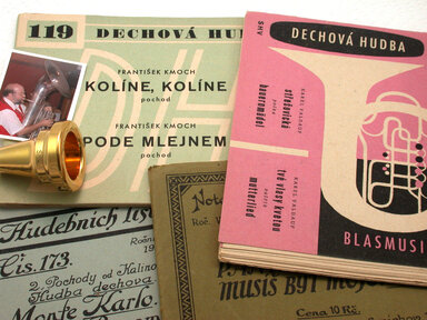 montage of sheet music and a photo of me